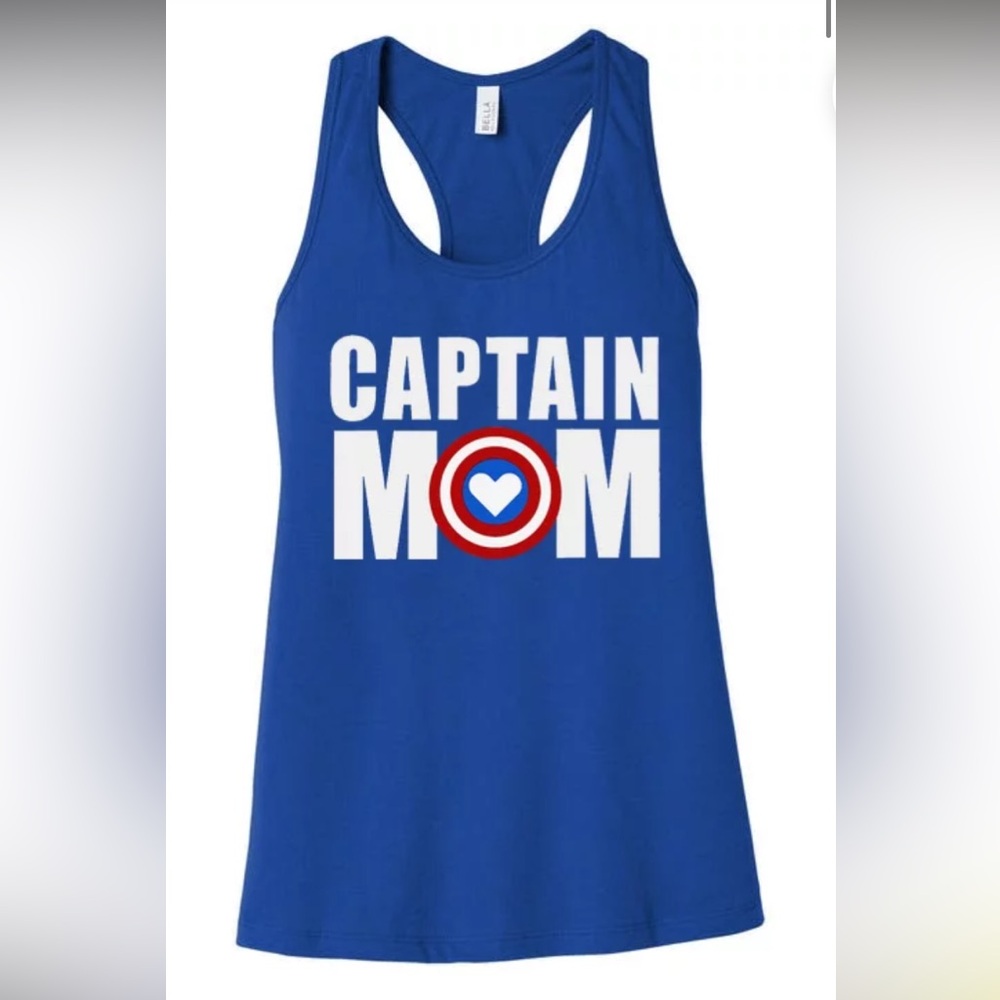 Brand new! Captain mom blue racerback tank marvel captain America size medium